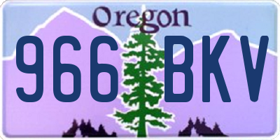 OR license plate 966BKV