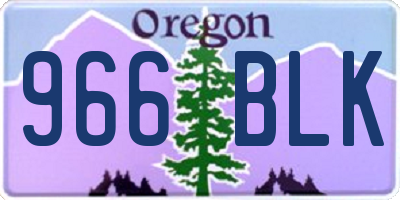 OR license plate 966BLK