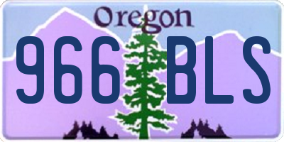 OR license plate 966BLS