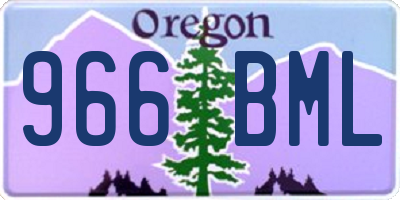 OR license plate 966BML