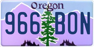 OR license plate 966BON