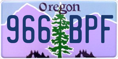 OR license plate 966BPF