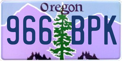 OR license plate 966BPK