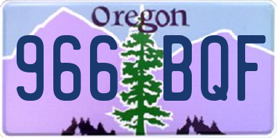 OR license plate 966BQF
