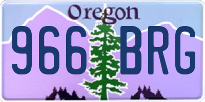OR license plate 966BRG