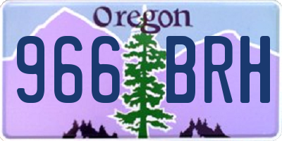 OR license plate 966BRH
