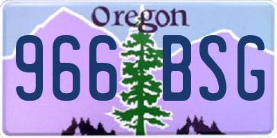 OR license plate 966BSG