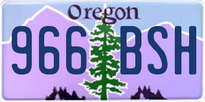 OR license plate 966BSH