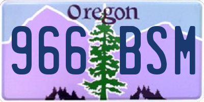 OR license plate 966BSM