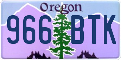 OR license plate 966BTK