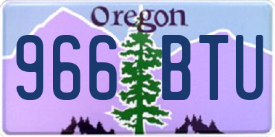 OR license plate 966BTU
