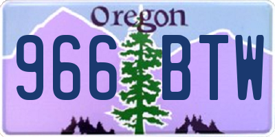 OR license plate 966BTW