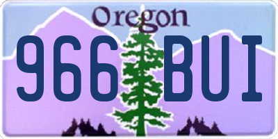 OR license plate 966BUI