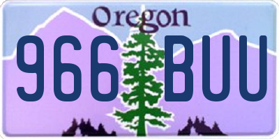 OR license plate 966BUU