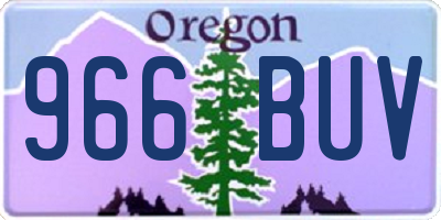OR license plate 966BUV