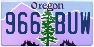 OR license plate 966BUW