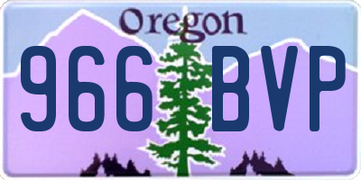 OR license plate 966BVP