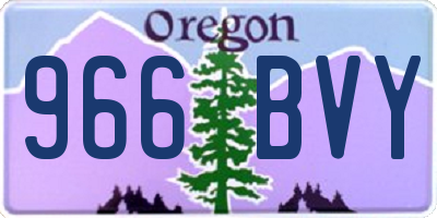 OR license plate 966BVY