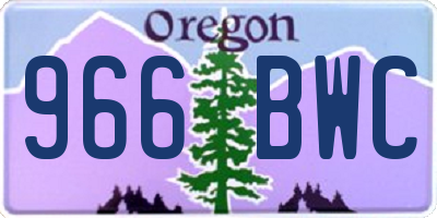 OR license plate 966BWC