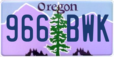 OR license plate 966BWK