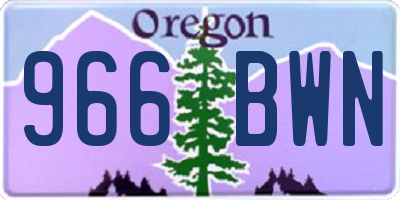 OR license plate 966BWN
