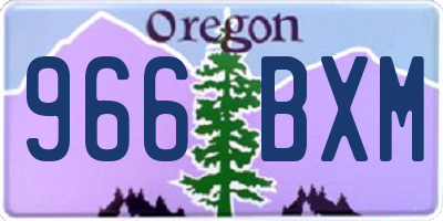OR license plate 966BXM