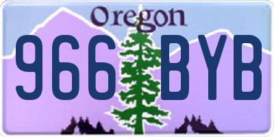 OR license plate 966BYB