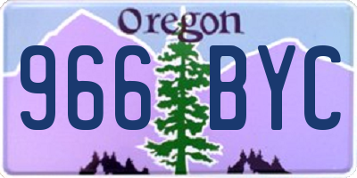 OR license plate 966BYC