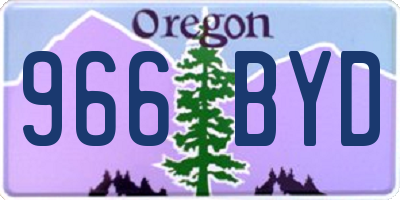 OR license plate 966BYD