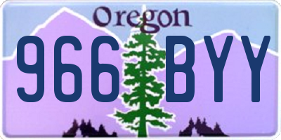 OR license plate 966BYY