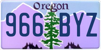 OR license plate 966BYZ