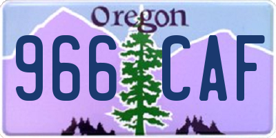 OR license plate 966CAF
