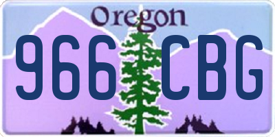 OR license plate 966CBG
