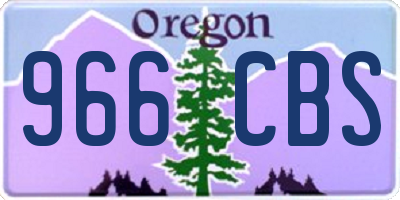 OR license plate 966CBS