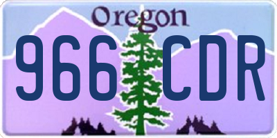OR license plate 966CDR