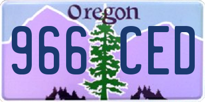 OR license plate 966CED