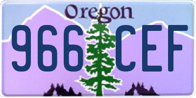 OR license plate 966CEF
