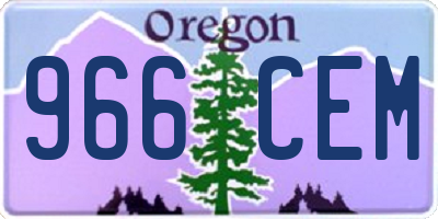 OR license plate 966CEM