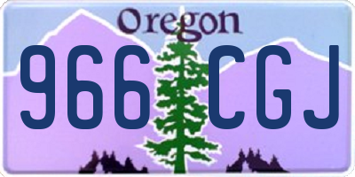 OR license plate 966CGJ