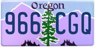 OR license plate 966CGQ