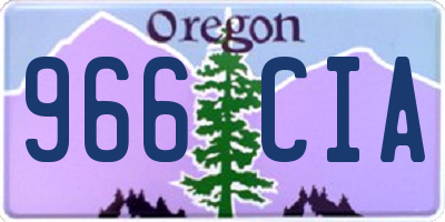OR license plate 966CIA