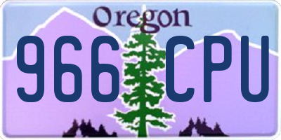 OR license plate 966CPU