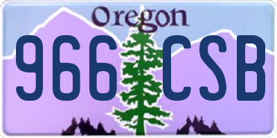 OR license plate 966CSB