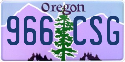 OR license plate 966CSG