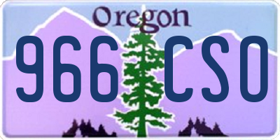 OR license plate 966CSO