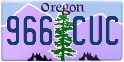 OR license plate 966CUC