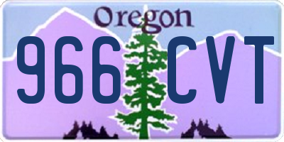 OR license plate 966CVT