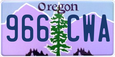 OR license plate 966CWA