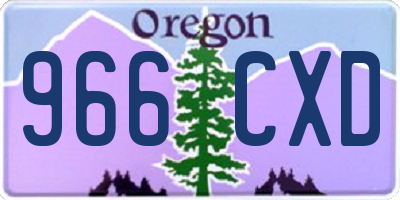 OR license plate 966CXD