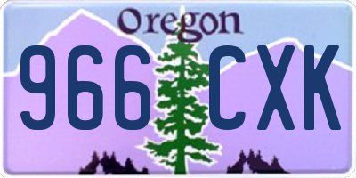 OR license plate 966CXK